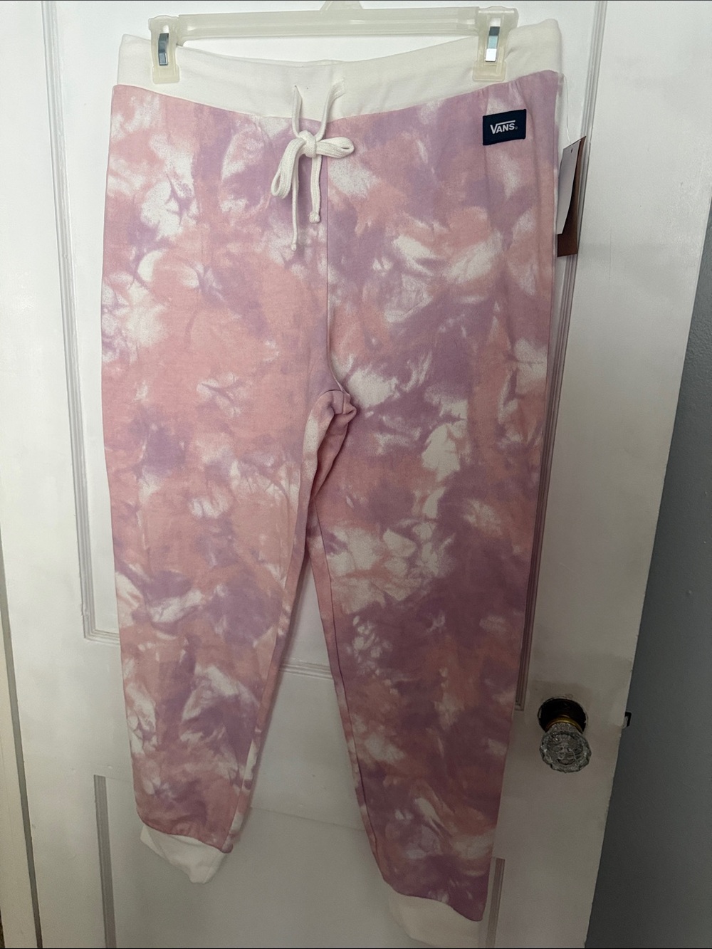 Vans Tie-Dye Pink & White Jogger Sweatpants NWT